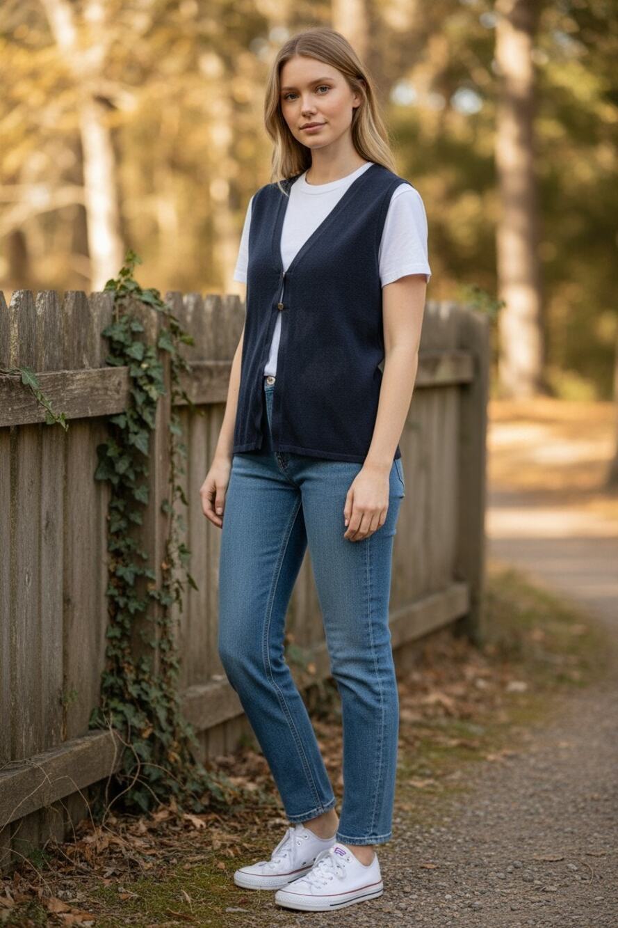 Abercrombie & Fitch Black Knit Sleeveless Button V-Neck Sweater Vest Top Size XS